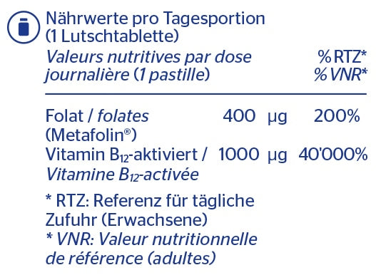 PURE Vitamine B12 Folates pastilles à sucer 90 pces