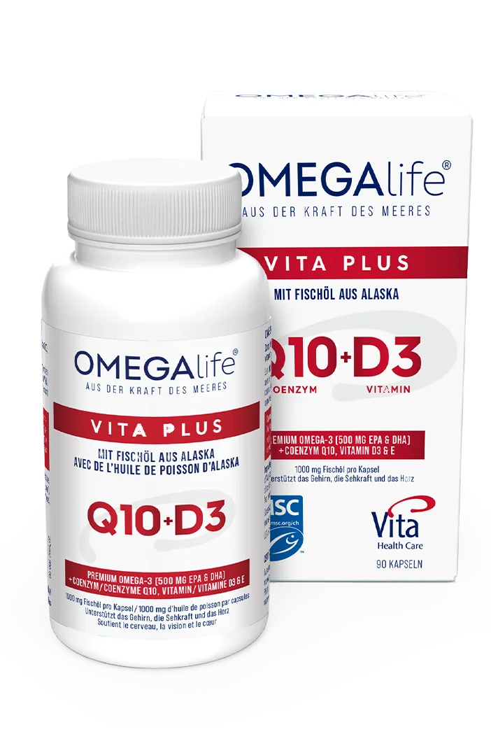 VITA OMEGA Plus Kapseln 1g Fisch 30mg Q10 90 Stk