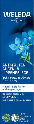 Weleda Soin Yeux & Lèvres Anti-Rides Gentiane Bleue & Edelweiss tb 10ml