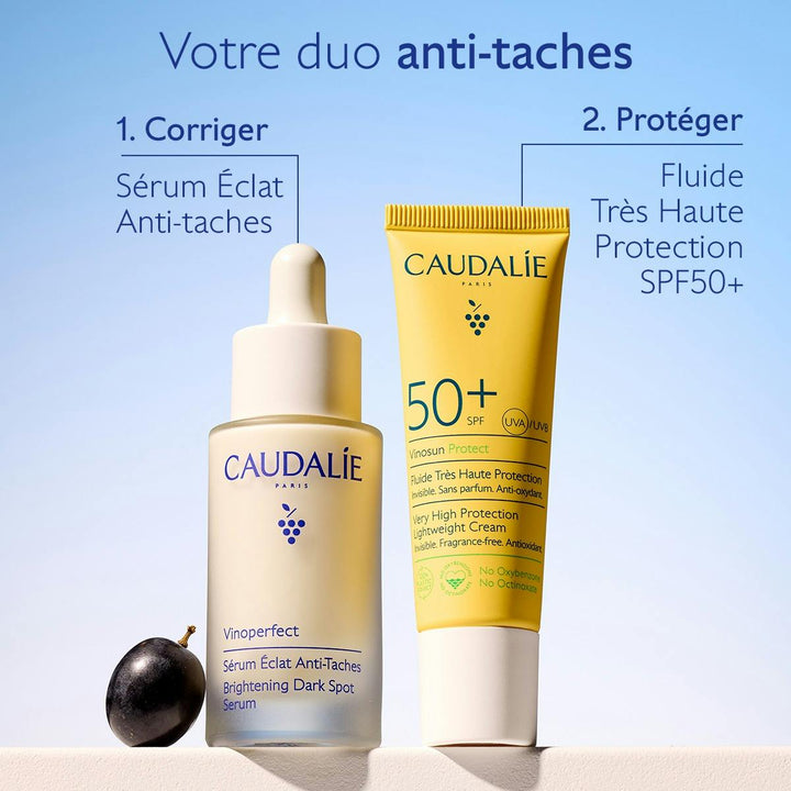 Caudalie Vinoperfect Sérum Eclat anti-taches /crème Haute prot SFP50