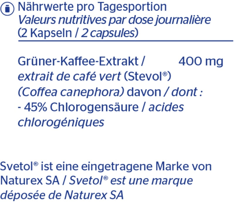 PURE Extrait de café vert capsules 400 mg  60 pces