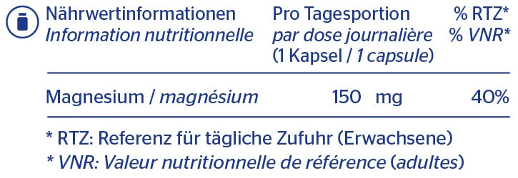 PURE Magnésium (citrate) capsules 150 mg 90 pces