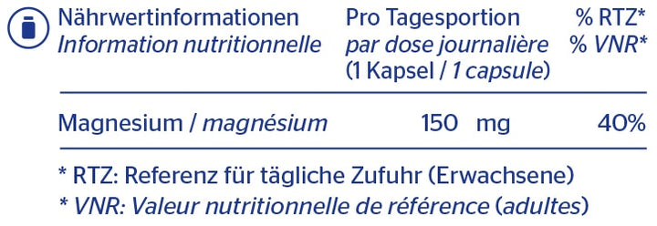 PURE Magnésium (citrate) capsules 150 mg 90 pces