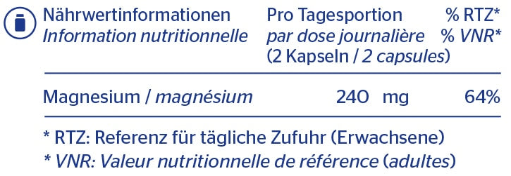 PURE Magnésium (glycinate) capsules 240 mg 90 pces