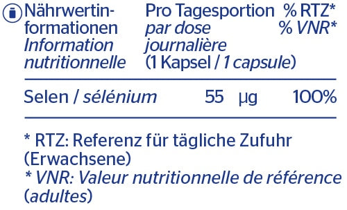 PURE Sélénium 55 (L-sélénométhionine) capsules 90 pces