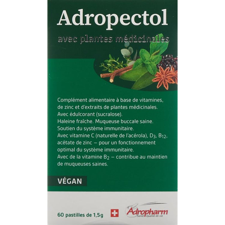 Adropectol Plantes pastilles 60 pces