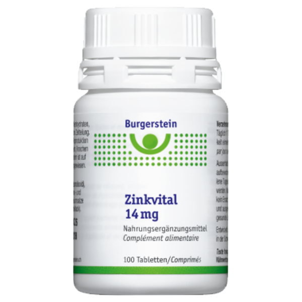 Burgerstein Zinkvital 14 mg 100 capsules - Médecine Complémentaire Genève