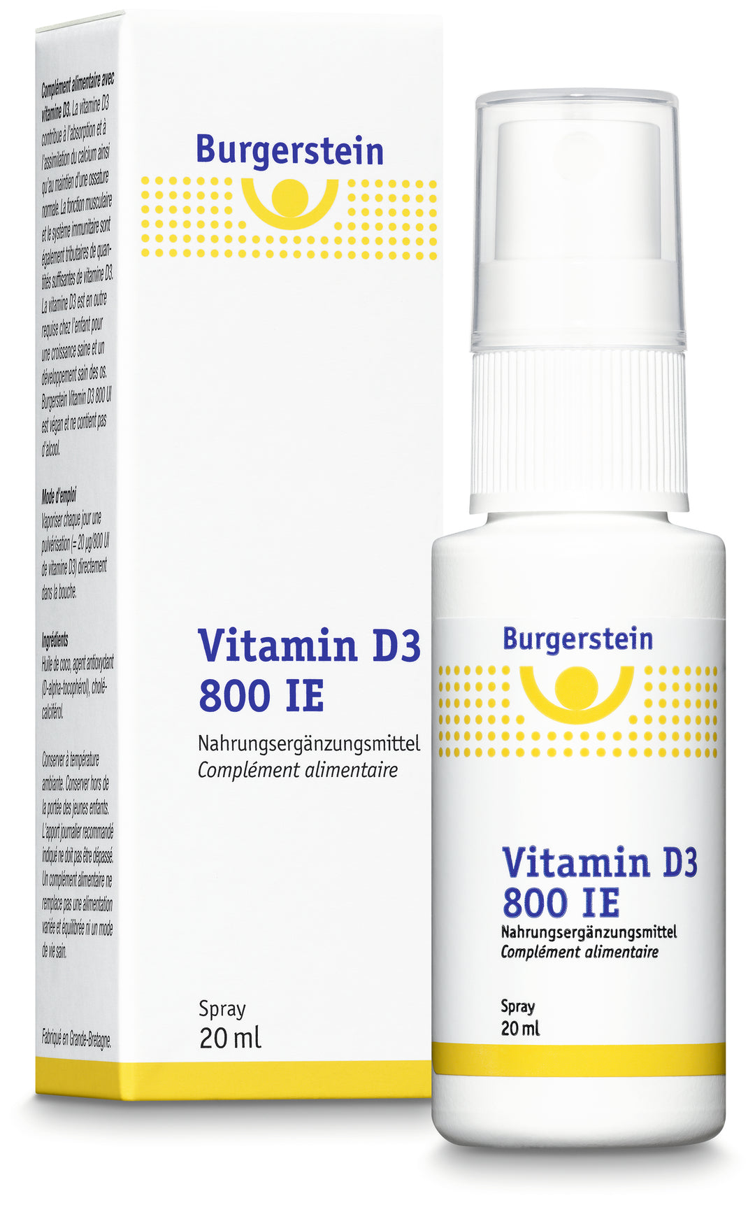BURGERSTEIN Vitamin D3 800 UI spray 20 ml
