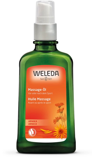 Weleda Huile de Massage à l'Arnica 100 ml dispenser - Médecine Complémentaire Genève